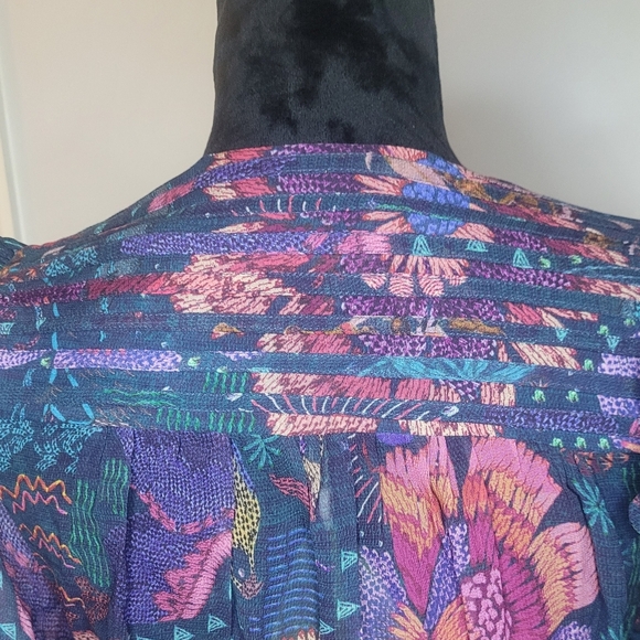 FARM RIO River Creatures Tiered Maxi Dress XS Boho Floral Ruffle Festival NWT - Picture 7 of 15